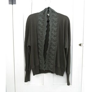 Anthropologie Tiny Olive Green Rosalie Lace Embroider Cardigan Linen Blend Small